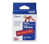 Brother TZERW34 adecuado para PTOUCH 12mm oro-borgoña Cinta 4m no pegajoso