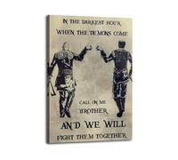 Brothers For Life Wall Art, Unbreakable Bond Poster, Masculine Motivational Print for Office, Bar, Game Room(Framed,12X18inch(30X45cm))