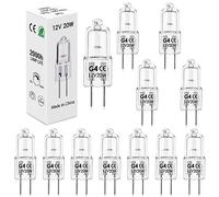 BROTOU 12pcs Bombilla Halógena G4 12V 20W, 300LM Blanco Cálido 2800K, Regulable Bombilla G4 Halogena para Candelabros, Lámparas de Mesa, Lámpara de Pared