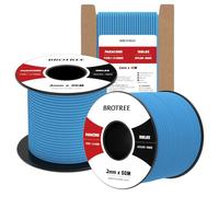 Brotree 2mm Paracord 3 Hebras 15M 100% Nylon Cuerda de Paracaídas para Al Aire Libre, Artesanía, Bricolaje - 90kg Carga de Rotura (Azul Cielo)