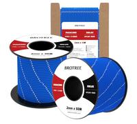 Brotree 2mm Paracord 3 Hebras 50M 100% Nylon Cuerda de Paracaídas para Al Aire Libre, Artesanía, Bricolaje - 90kg Carga de Rotura (Reflectante Azul Oscuro)