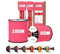 Brotree 4mm Paracord 550 7 Hebras Cuerda de Nylon 10M Tipo III Cuerda de Paracaídas para Supervivencia, Al Aire Libre, Bricolaje - 250kg Carga de Rotura (Rosa Neón)