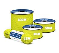 Brotree 550 Paracord 4mm 15m Cuerda Paracaidas 100% Poliéster Tipo III 7 Hebras para Al Aire Libre, Exterior, Supervivencia - Amarillo Neón