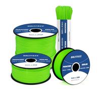 Brotree 550 Paracord 4mm 30m Cuerda Paracaidas 100% Poliéster Tipo III 7 Hebras para Al Aire Libre, Exterior, Supervivencia - Verde Neón