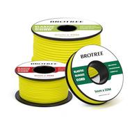 Brotree Cuerda Elástica 1mm x 30m Hilo Elástico Redonda Goma Elastica para Manualidades, Pulseras, Costura, Abalorios y Tienda - Amarillo Fluorescente