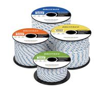 Brotree Cuerda Poliéster 3mm x 20m Blanco/Azul en Rollo - Cordón Trenzado Cuerda Multiusos para Exterior, Amarre, Nautica, Driza - 200KG Carga de Rotura