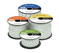 Brotree Cuerda Poliéster 3mm x 20m Blanco/Verde en Rollo - Cordón Trenzado Cuerda Multiusos para Exterior, Amarre, Nautica, Driza - 200KG Carga de Rotura