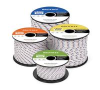 Brotree Cuerda Poliéster 4mm x 20m Blanco en Rollo - Cordón Trenzado Cuerda Multiusos para Exterior, Amarre, Nautica, Driza - 300KG Carga de Rotura