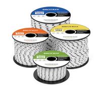 Brotree Cuerda Poliéster 4mm x 20m Blanco/Negro en Rollo - Cordón Trenzado Cuerda Multiusos para Exterior, Amarre, Nautica, Driza - 300KG Carga de Rotura