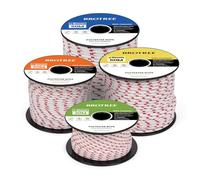 Brotree Cuerda Poliéster 4mm x 20m Blanco/Rojo en Rollo - Cordón Trenzado Cuerda Multiusos para Exterior, Amarre, Nautica, Driza - 300KG Carga de Rotura