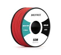 Brotree Micro Cuerda Paracord 1,18mm 50M Bobina para Pulsera, Bricolaje, Manualidades - 45 kg Charge de Rupture (Rojo)