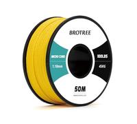 Brotree Micro Cuerda Paracord 1,18mm 50M Bobina para Pulsera, Bricolaje, Manualidades - 45 kg Charge de Rupture (Amarillo Dorado)