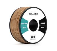 Brotree Micro Cuerda Paracord 1,18mm 50M Bobina para Pulsera, Bricolaje, Manualidades - 45 kg Charge de Rupture (Marrón Oscuro)