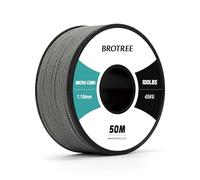 Brotree Micro Cuerda Paracord 1,18mm 50M Bobina para Pulsera, Bricolaje, Manualidades - 45 kg Charge de Rupture (Gris Carbón)