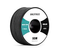 Brotree Micro Cuerda Paracord 1,18mm 50M Bobina para Pulsera, Bricolaje, Manualidades - 45 kg Charge de Rupture (Negro)