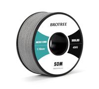 Brotree Micro Cuerda Paracord 1,18mm 50M Bobina para Pulsera, Bricolaje, Manualidades - 45 kg Charge de Rupture (Gris)