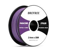Brotree Paracord 2,4 mm 275lb Cuerda Nylon 30M 4 Hebras Cuerda Paracaídas Bobina para Exterior, Artesanía, Bricolaje - 125 kg Carga de Rotura (Morado)