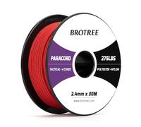 Brotree Paracord 2,4 mm 275lb Cuerda Nylon 30M 4 Hebras Cuerda Paracaídas Bobina para Exterior, Artesanía, Bricolaje - 125 kg Carga de Rotura (Rojo)