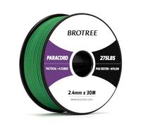 Brotree Paracord 2,4 mm 275lb Cuerda Nylon 30M 4 Hebras Cuerda Paracaídas Bobina para Exterior, Artesanía, Bricolaje - 125 kg Carga de Rotura (Verde Esmeralda)