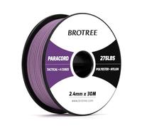 Brotree Paracord 2,4 mm 275lb Cuerda Nylon 30M 4 Hebras Cuerda Paracaídas Bobina para Exterior, Artesanía, Bricolaje - 125 kg Carga de Rotura (Lila Claro)
