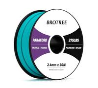 Brotree Paracord 2,4 mm 275lb Cuerda Nylon 30M 4 Hebras Cuerda Paracaídas Bobina para Exterior, Artesanía, Bricolaje - 125 kg Carga de Rotura (Turquesa)
