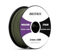Brotree Paracord 2,4 mm 275lb Cuerda Nylon 30M 4 Hebras Cuerda Paracaídas Bobina para Exterior, Artesanía, Bricolaje - 125 kg Carga de Rotura (Ejército Verde)