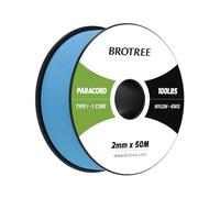 Brotree Paracord 2mm 50M Cuerda Nylon 1 Hebra Cuerda Paracaídas Tipo I para Exterior, Pulseras, Bricolaje - 45 kg Carga de Rotura (Azul Cielo)