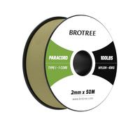Brotree Paracord 2mm 50M Cuerda Nylon 1 Hebra Cuerda Paracaídas Tipo I para Exterior, Pulseras, Bricolaje - 45 kg Carga de Rotura (Verde Aguacate)