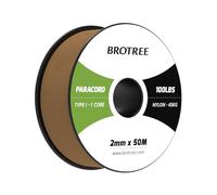 Brotree Paracord 2mm 50M Cuerda Nylon 1 Hebra Cuerda Paracaídas Tipo I para Exterior, Pulseras, Bricolaje - 45 kg Carga de Rotura (Marrón Oscuro)
