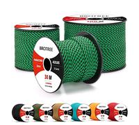 Brotree Paracord 3mm 30M Cuerda 100% Nylon Tipo II 3 Hebras Cuerda Paracord 425 para Exterior, Bricolaje - 192 kg Carga de Rotura (Verde Negro)