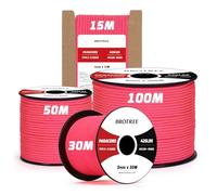 Brotree Paracord 3mm 30M Cuerda 100% Nylon Tipo II 3 Hebras Cuerda Paracord 425 para Exterior, Bricolaje - 192 kg Carga de Rotura (Rosa Neón)