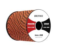 Brotree Paracord 4mm 9 Hebras Cuerda de 100% Nylon (15m, 30m, 50m) Tipo III Cuerda de Paracaídas para Supervivencia, Al Aire Libre, Bricolaje - 280kg Carga de Rotura (Viuda Negra, 50m)