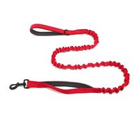 BROUAURPE Correa para perro con elástico - Correa resistente sin tirones con asas dobles, cadena P y nailon reflectante para perros medianos y grandes como bulldog francés, labrador (rojo, M)