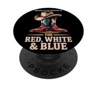 Brought To You Courtesy of The Red White Blue Cowboy Western PopSockets PopGrip Adhesivo