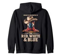 Brought To You Courtesy of The Red White Blue Cowboy Western Sudadera con Capucha