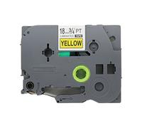 BROVACS 1 Pack - Cinta de etiqueta negra sobre amarilla compatible para Brother P-Touch TZ 641 TZe 641, 18 mm 0.75" OPA1164