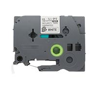BROVACS 1 paquete de cinta adhesiva de etiqueta de seguridad negro sobre blanco compatible con Brother P-Touch TZ SE4 TZe SE4 18 mm 3/4" OPA1524