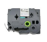 BROVACS 1 paquete de cinta adhesiva para etiquetas negra sobre plata mate compatible con Brother P-Touch TZ M951 TZe M951 24mm 1" OPA1195M