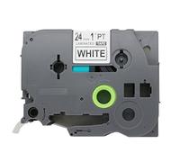 BROVACS 1 paquete de cinta adhesiva para etiquetas negro sobre blanco compatible con Brother P-Touch TZ 251 TZe 251 24mm 1" OPA1125