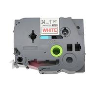BROVACS 1 paquete de cinta adhesiva para etiquetas rojas sobre blancas compatible con Brother P-Touch TZ 252 TZe 252 24mm 1" OPA1125B