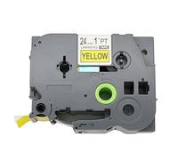 BROVACS 1 paquete de cinta de etiquetas adhesiva extra fuerte negra sobre amarillo compatible con Brother P-Touch TZ S651 TZe S651 24mm 1" OPA1265