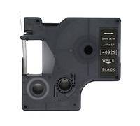 BROVACS 1 paquete de cinta de etiquetas blanca sobre negra compatible con DYMO D1 40921 9 mm 3/8 pulgadas OPA2121