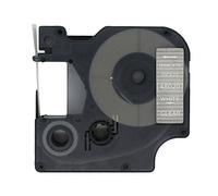 BROVACS 1 paquete de cinta de etiquetas blanca sobre transparente compatible con DYMO D1 45020 de 12 mm OPA2220