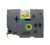 BROVACS 1 paquete de cinta de etiquetas flexible negra sobre amarillo compatible con Brother P-Touch TZ FX641 TZe FX641 18 mm 3/4 pulgadas OPA1464