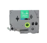 BROVACS 1 paquete de cinta de etiquetas laminada blanca sobre verde compatible con impresora de etiquetas Brother P-Touch TZ 755 TZe 755 de 24 mm, OPA4755