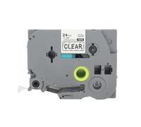 BROVACS 1 paquete de cinta de etiquetas laminada negra sobre transparente compatible con impresora de etiquetas Brother P-Touch TZ 151 TZe 151 de 24 mm OPA4151