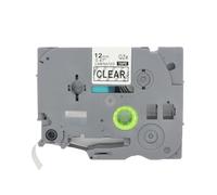 BROVACS 1 paquete de cinta de etiquetas laminada negra sobre transparente compatible con impresora de etiquetas Brother P-Touch TZ 131 TZe 131 de 12 mm OPA4131