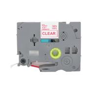 BROVACS 1 paquete de cinta de etiquetas laminada roja sobre transparente compatible con impresora de etiquetas Brother P-Touch TZ 132 TZe 132 de 12 mm OPA4132