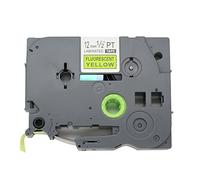 BROVACS 1 paquete de cinta de etiquetas negra sobre amarillo fluo compatible con Brother P-Touch TZ C31 TZe C31 12 mm 1/2 pulgada OPA1333