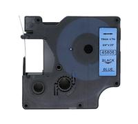 BROVACS 1 paquete de cinta de etiquetas negra sobre azul compatible con DYMO D1 45806 19 mm 3/4 pulgadas OPA2306